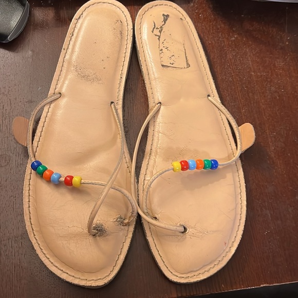 Boho thongs sandals made in Italy 🇮🇹 size ladies 10 - Picture 5 of 5